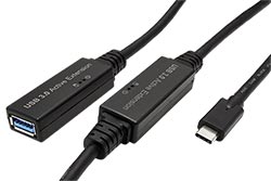 USB 5Gbps (USB 3.0) aktivní prodlužovací kabel USB C(M) - USB3.0 A(F), 10m