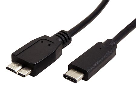 USB SuperSpeed 5Gbps Kabel MicroUSB3.0 B(M) - USB C(M), 1m, černý ...