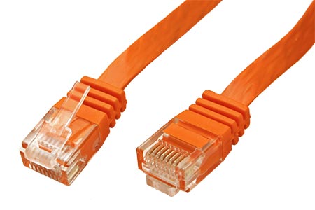 UTP patchkabel kat. 6, plochý, 2m, oranžový