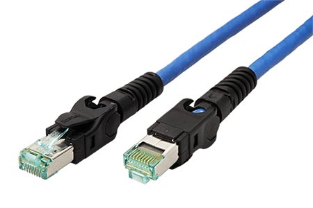 VarioBoot S/FTP patchkabel kat. 6a, modrý, 0,5m