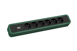 Vícenásobná zásuvka PRIMO 2, 230V/16A, 6x zásuvka CZ, 2m, zelená (350.223)